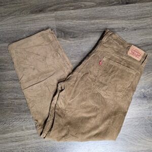 Levis 94 Baggy Corduroy Pants Womens 32 Tan Khaki High Rise Wide Leg Trousers
